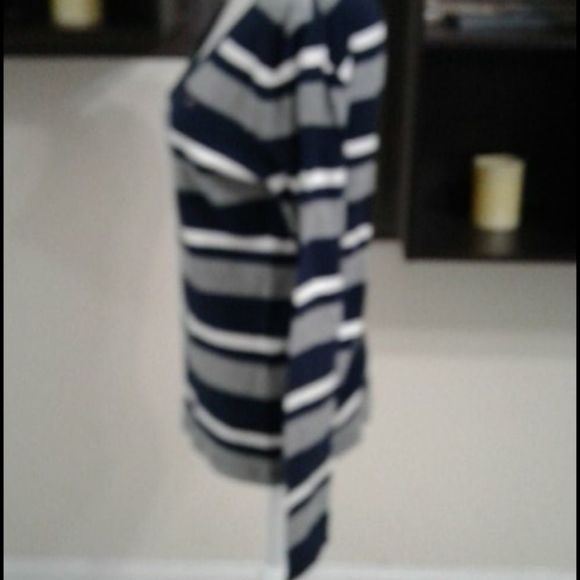 Classic Tommy Hilfiger V-Neck Striped Long Sleeve Knit Top L - Picture 3 of 7